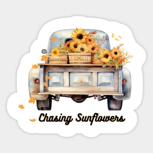 Chasing Sunflowers Sticker